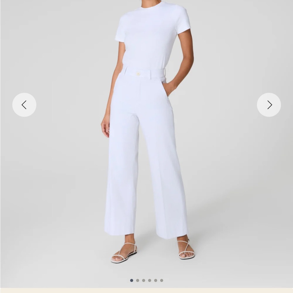 NWT SPANX Stretch Twill Wide Leg Crop 2X Tall- Classic White